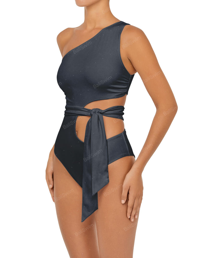 BSWS-S55 Cut Out One Shoulder Swimsuit