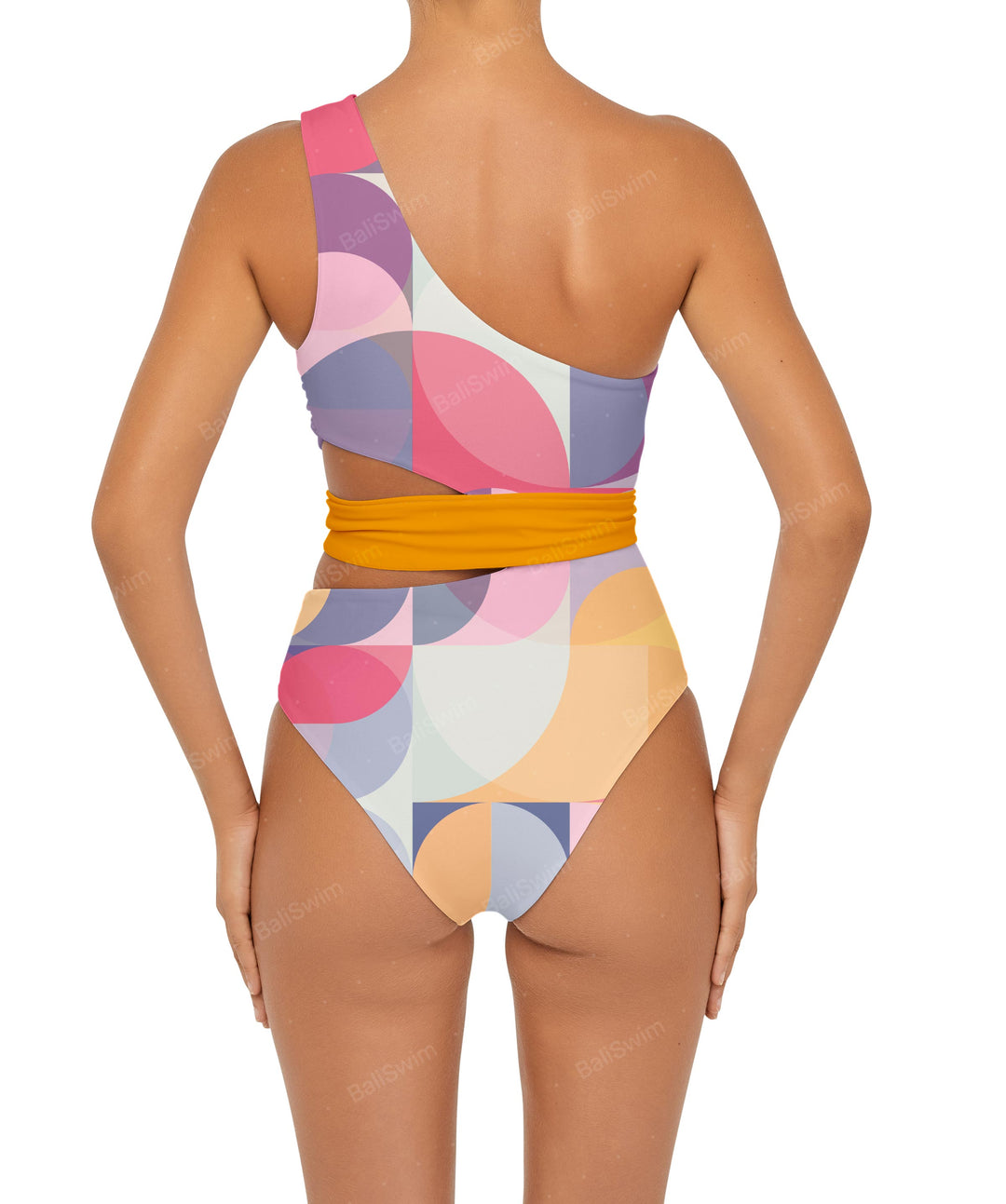 BSWS-S55 Cut Out One Shoulder Swimsuit