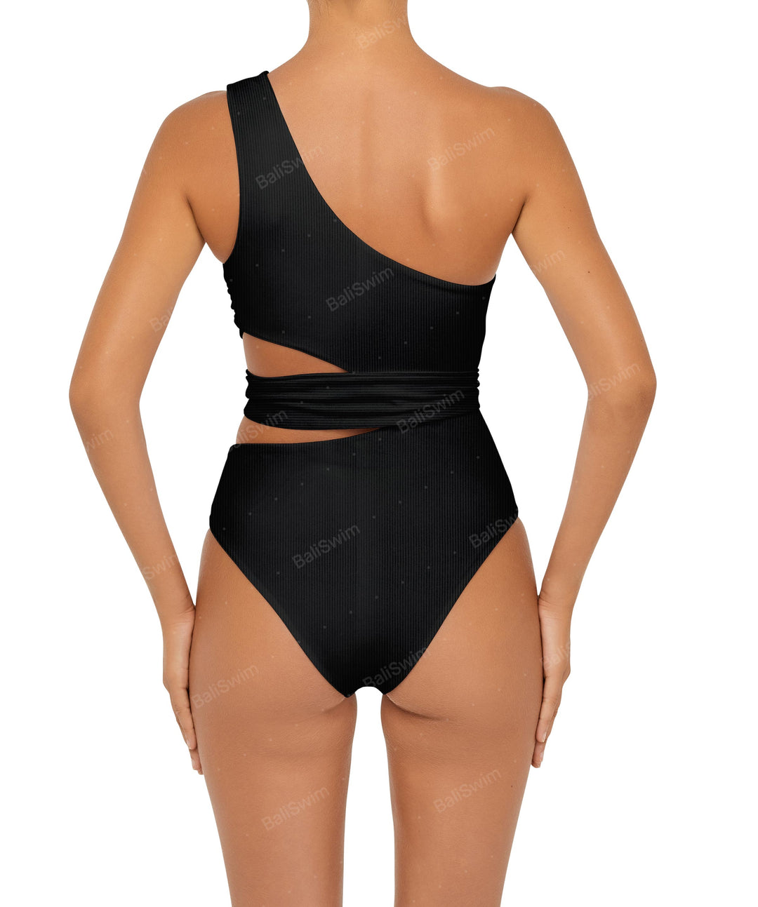 BSWS-S55 Cut Out One Shoulder Swimsuit