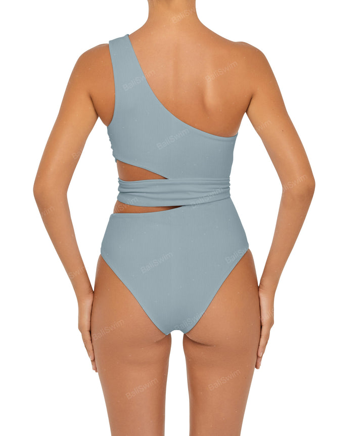 BSWS-S55 Cut Out One Shoulder Swimsuit