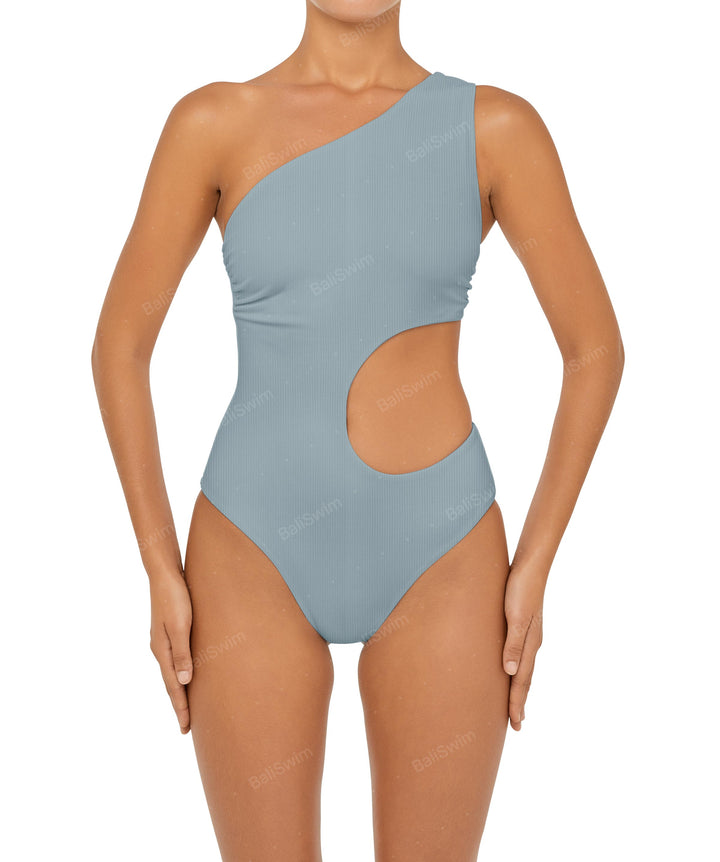 BSWS-S55 Cut Out One Shoulder Swimsuit