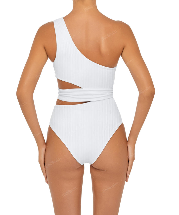 BSWS-S55 Cut Out One Shoulder Swimsuit