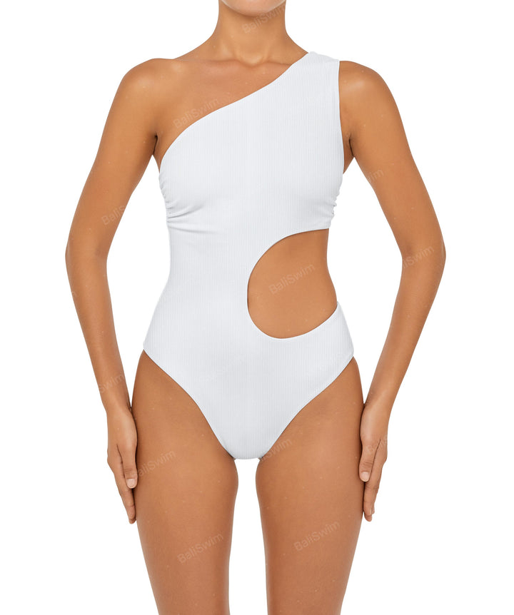 BSWS-S55 Cut Out One Shoulder Swimsuit