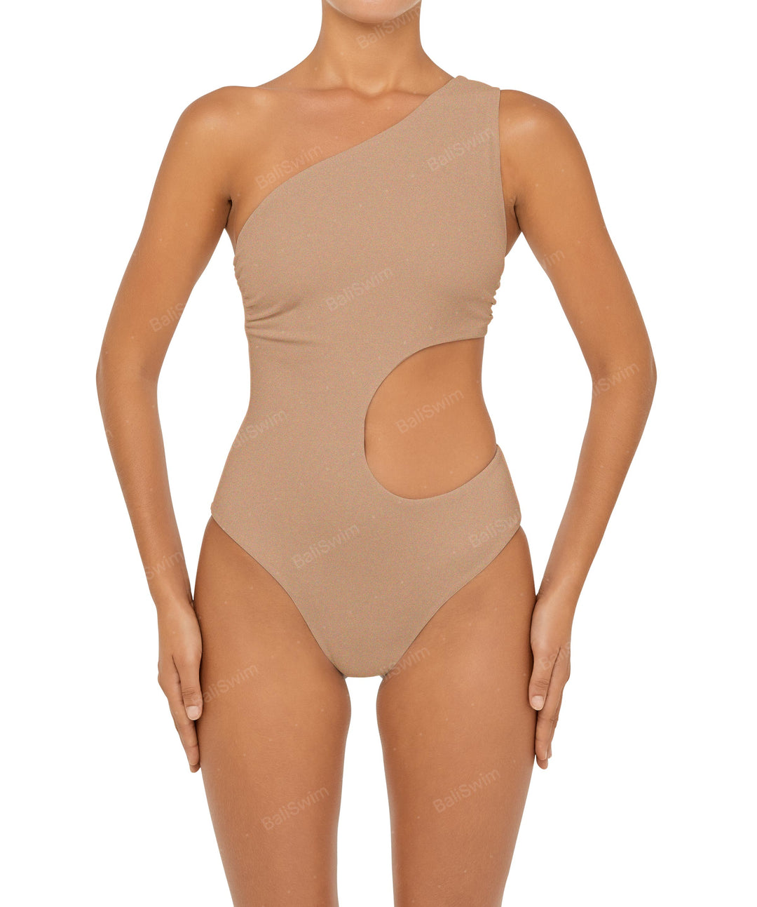 BSWS-S55 Asymmetrical Side Cutout Wrap Around One Piece