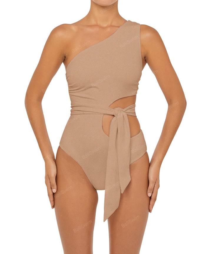 BSWS-S55 Asymmetrical Side Cutout Wrap Around One Piece