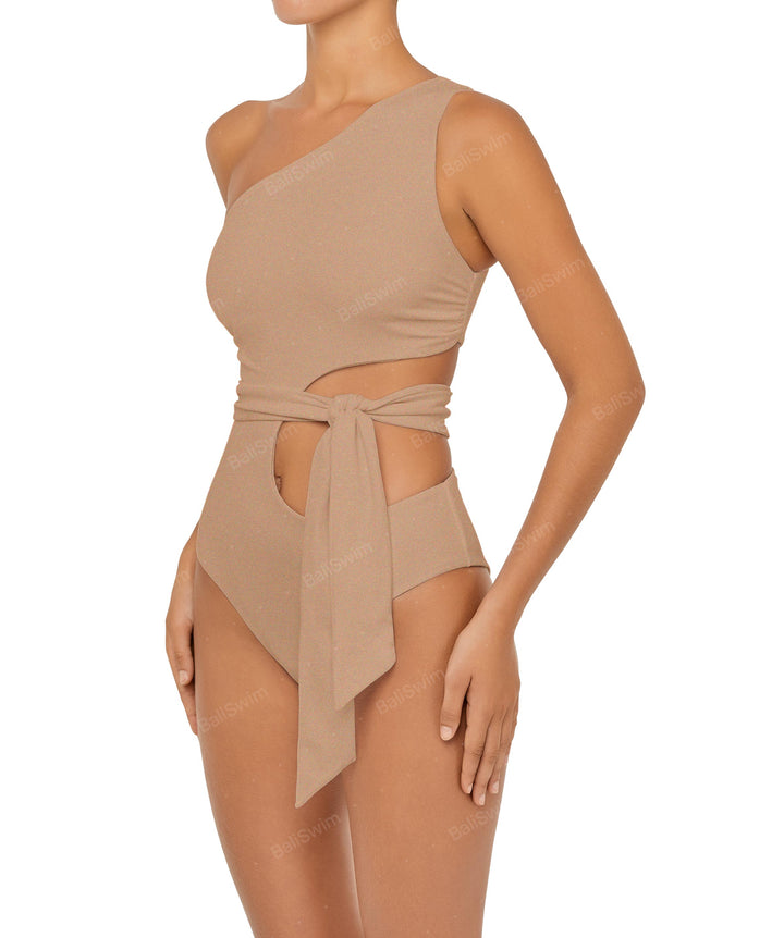 BSWS-S55 Asymmetrical Side Cutout Wrap Around One Piece