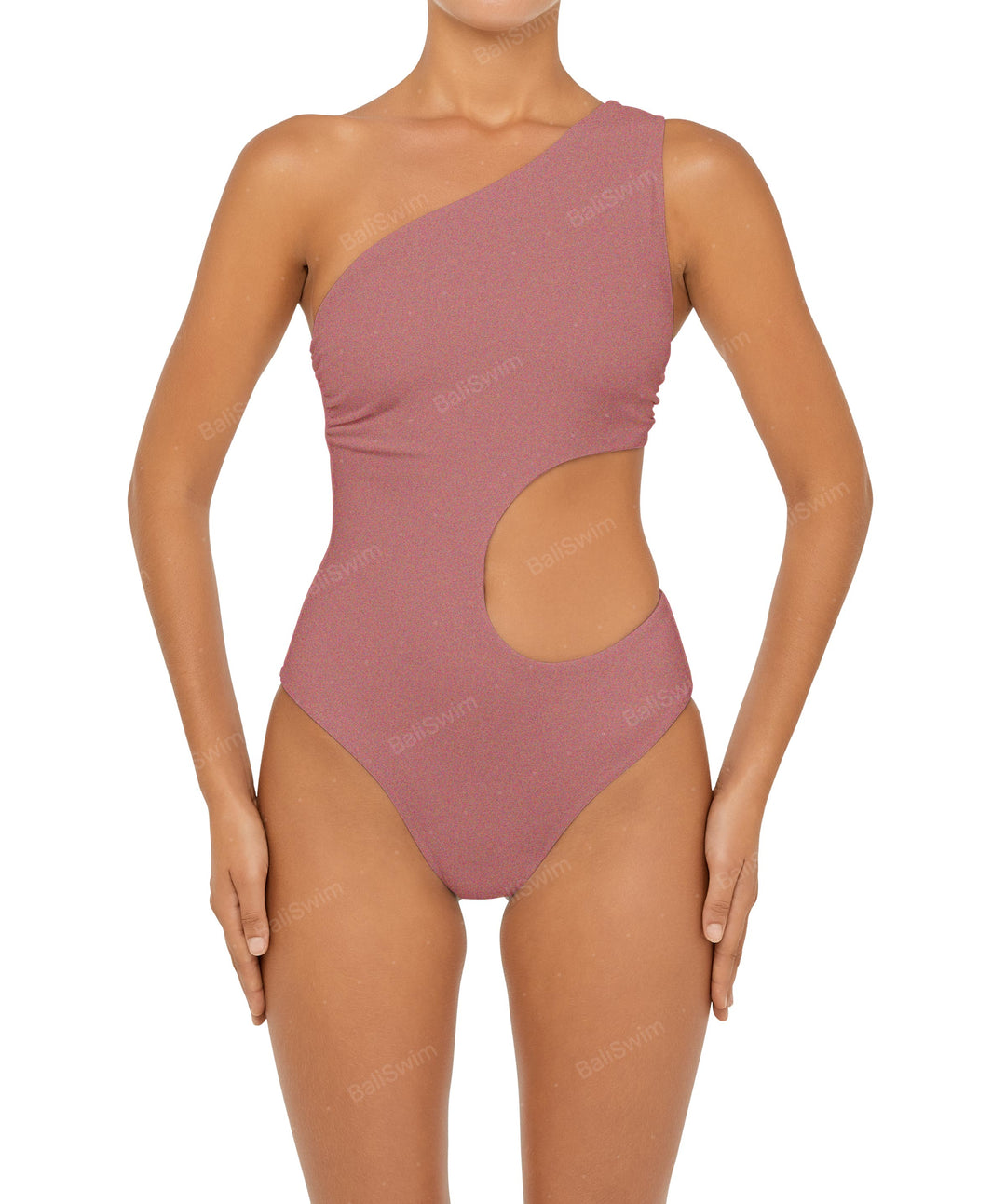 BSWS-S55 Cut Out One Shoulder Swimsuit