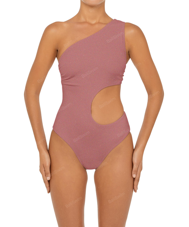 BSWS-S55 Cut Out One Shoulder Swimsuit