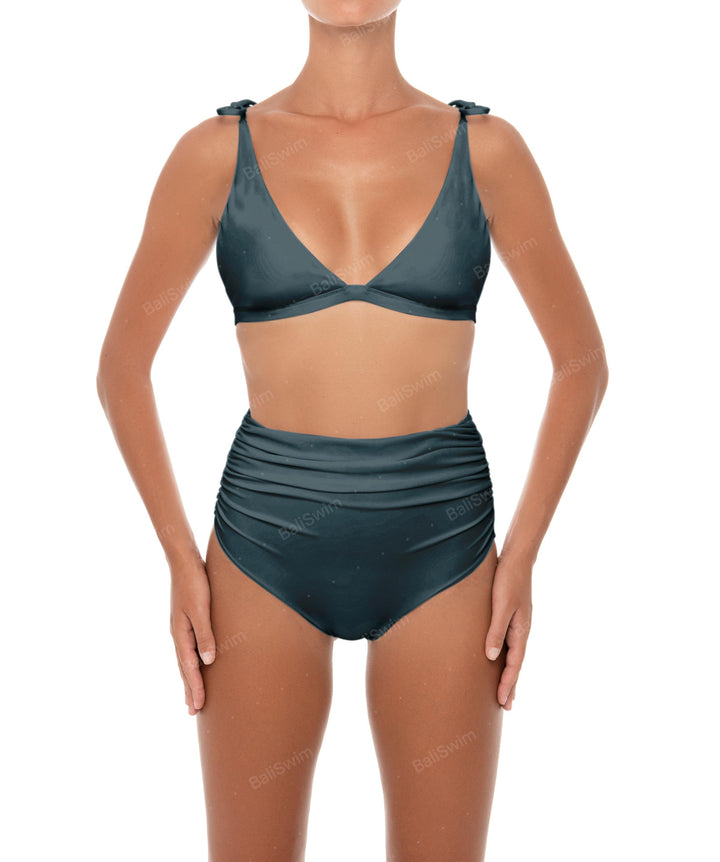 BSWS-B31 Gathered High Rise Bikini Bottom