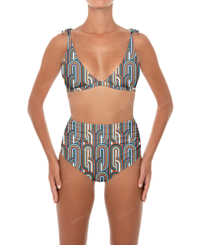 BSWS-B31 Gathered High Rise Bikini Bottom