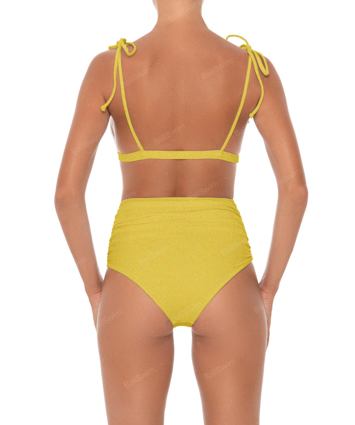 BSWS-B31 Gathered High Rise Bikini Bottom