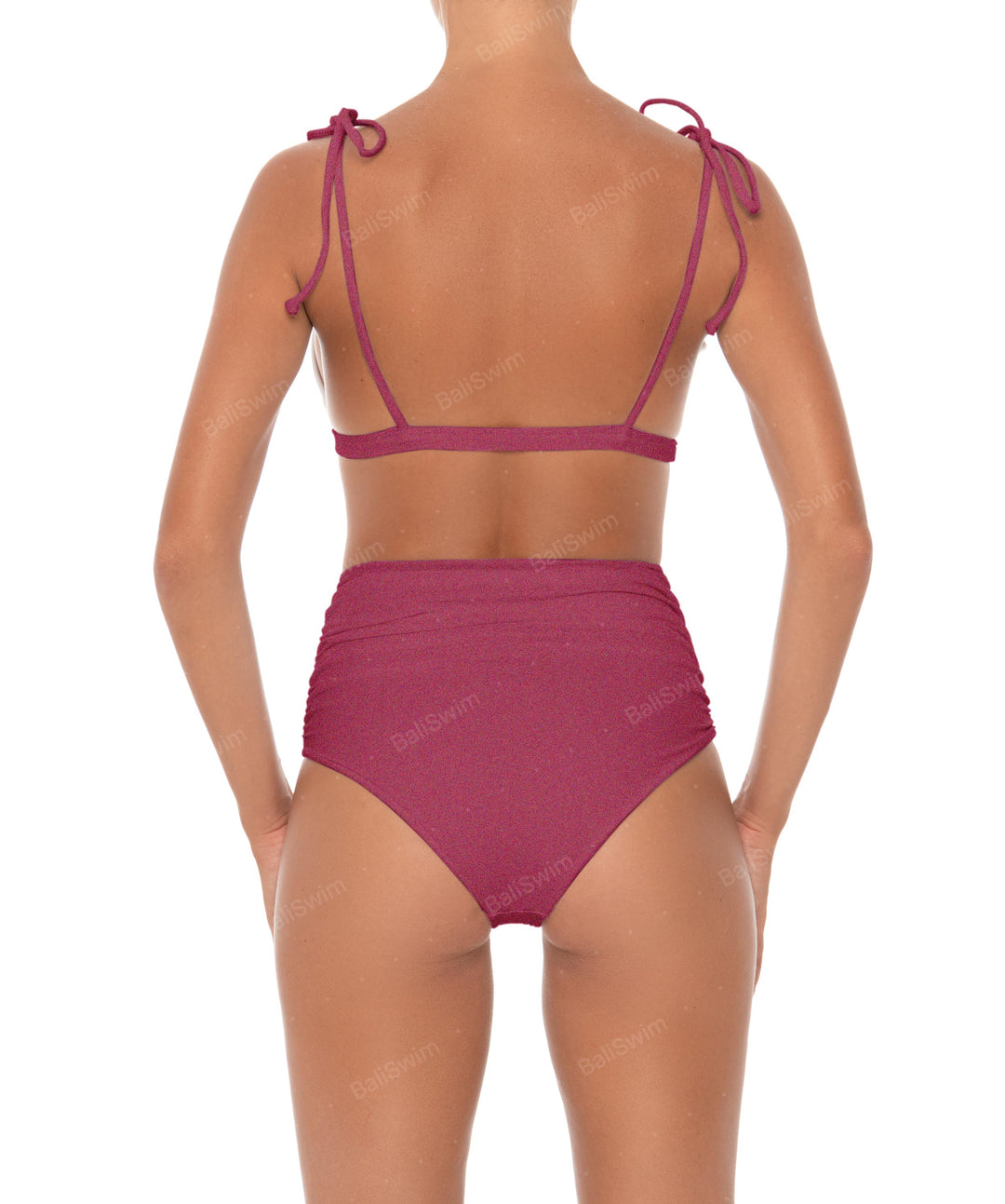 BSWS-B31 Gathered High Rise Bikini Bottom