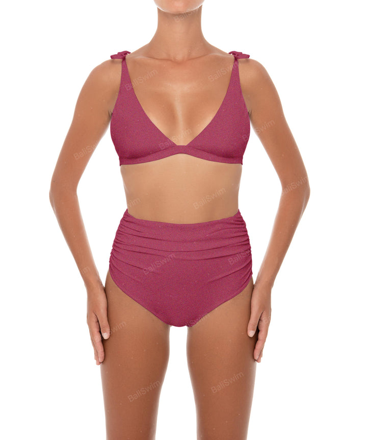 BSWS-B31 Gathered High Rise Bikini Bottom
