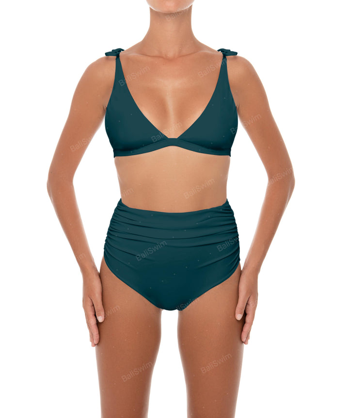 BSWS-B31 Gathered High Rise Bikini Bottom
