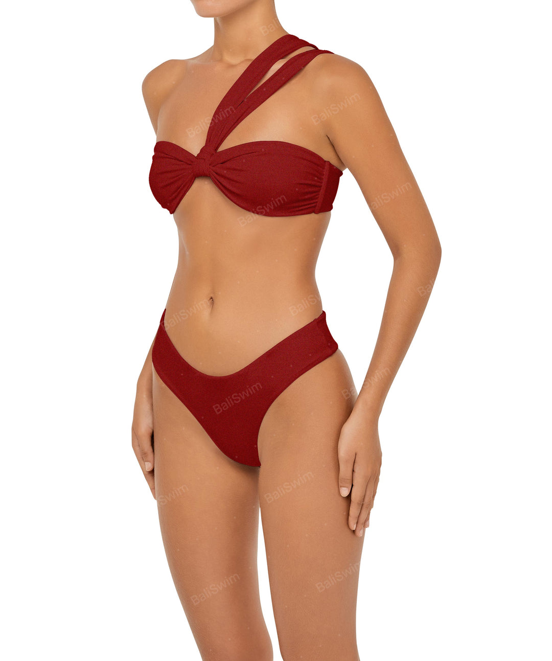 BSWS-T83 Double Strap One Shoulder Bandeau Top