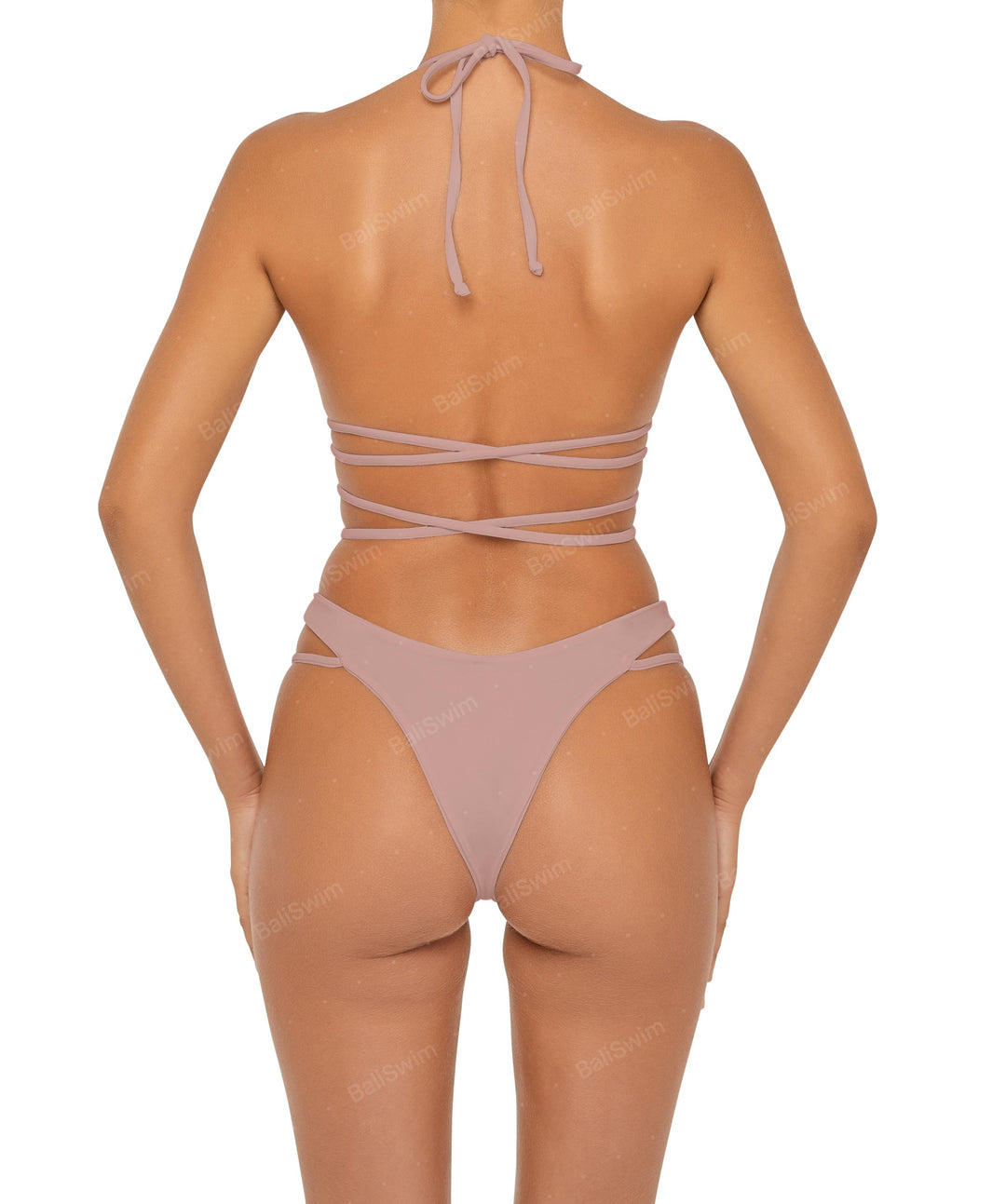 BSWS-T91 Wrap Around Straps Halter Bikini Top
