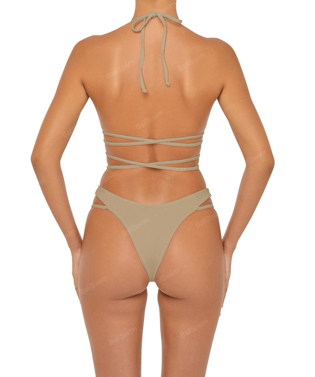 BSWS-T91 Wrap Around Straps Halter Bikini Top