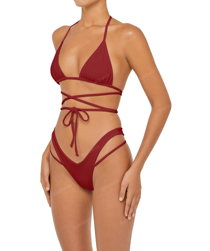 BSWS-T91 Wrap Around Straps Halter Bikini Top