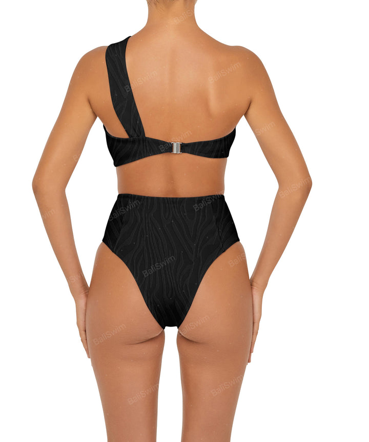 BSWS-T92 Ruched One Shoulder Bikini Top