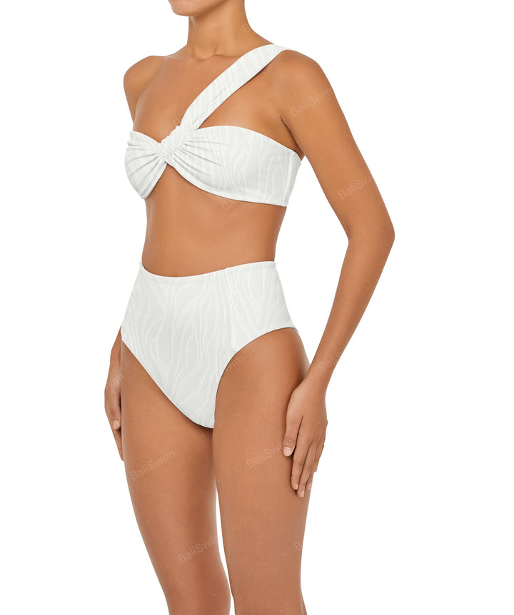 BSWS-T92 Ruched One Shoulder Bikini Top
