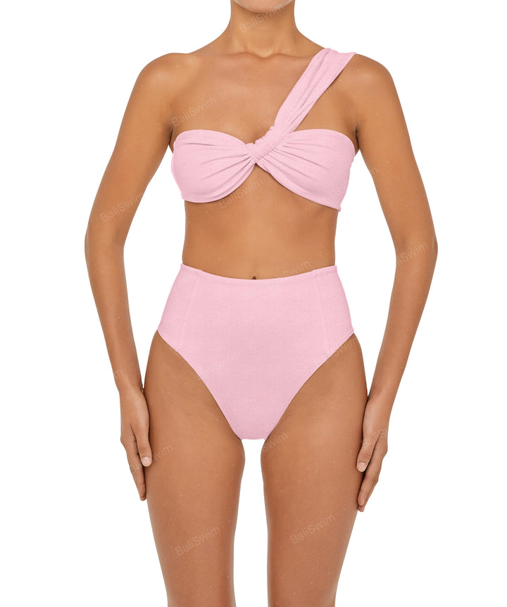BSWS-T92 Ruched One Shoulder Bikini Top