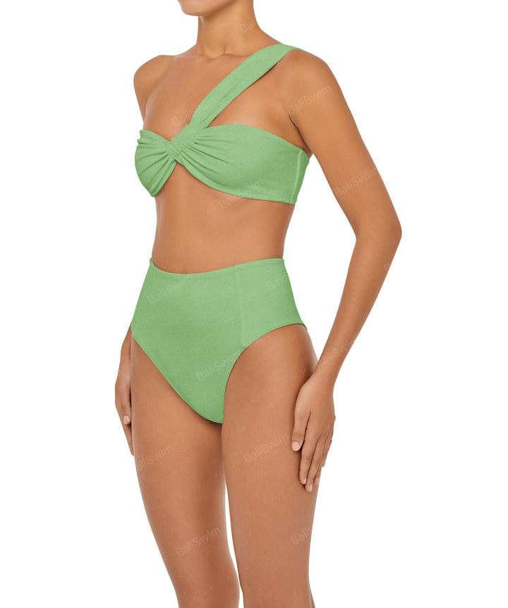 BSWS-T92 Ruched One Shoulder Bikini Top
