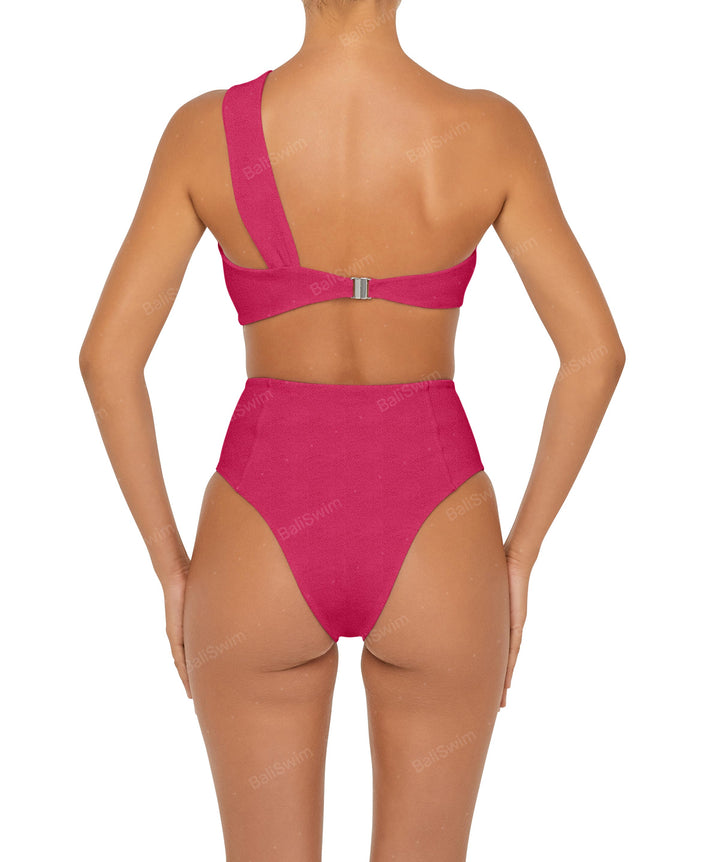 BSWS-T92 Ruched One Shoulder Bikini Top