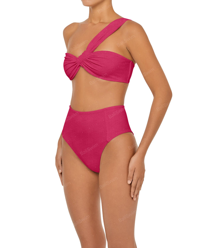 BSWS-T92 Ruched One Shoulder Bikini Top