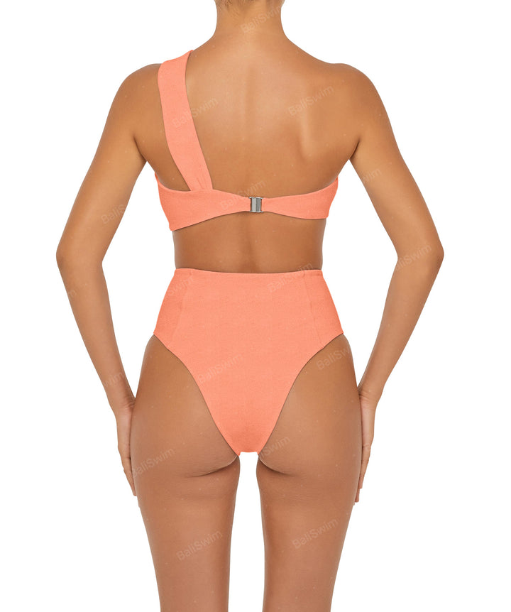 BSWS-T92 Ruched One Shoulder Bikini Top