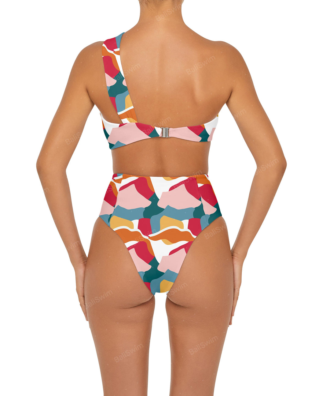 BSWS-T92 Ruched One Shoulder Bikini Top