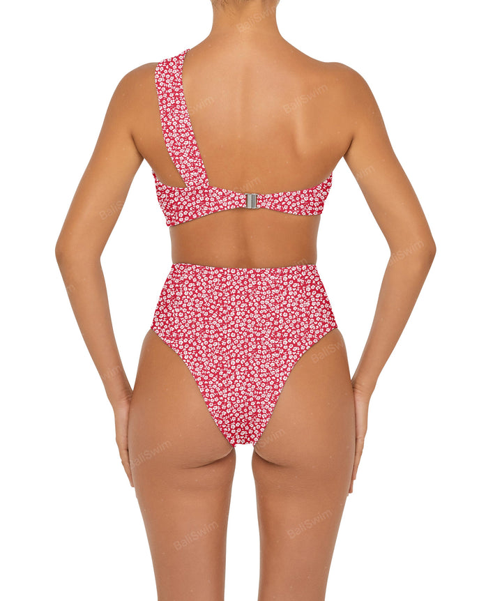 BSWS-T92 Ruched One Shoulder Bikini Top