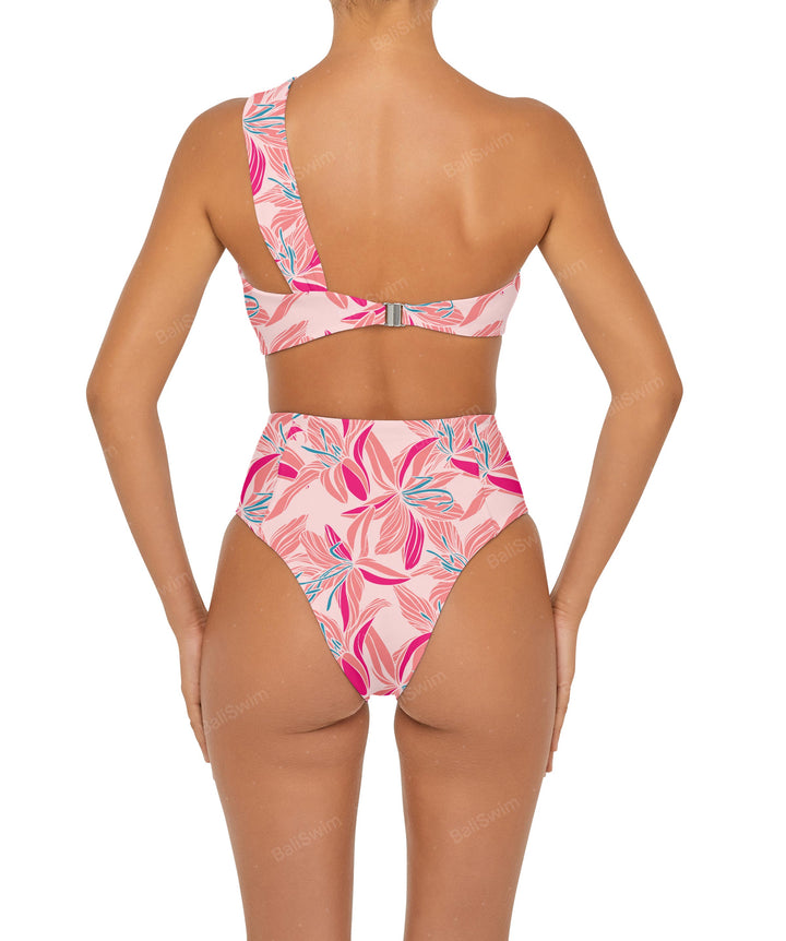 BSWS-T92 Ruched One Shoulder Bikini Top