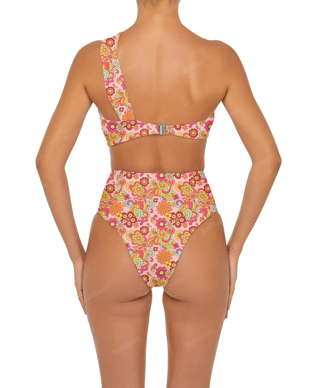 BSWS-T92 Ruched One Shoulder Bikini Top