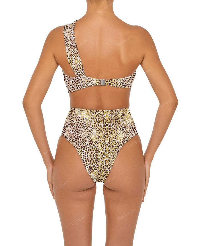 BSWS-T92 Ruched One Shoulder Bikini Top