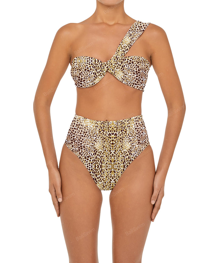 BSWS-T92 Ruched One Shoulder Bikini Top
