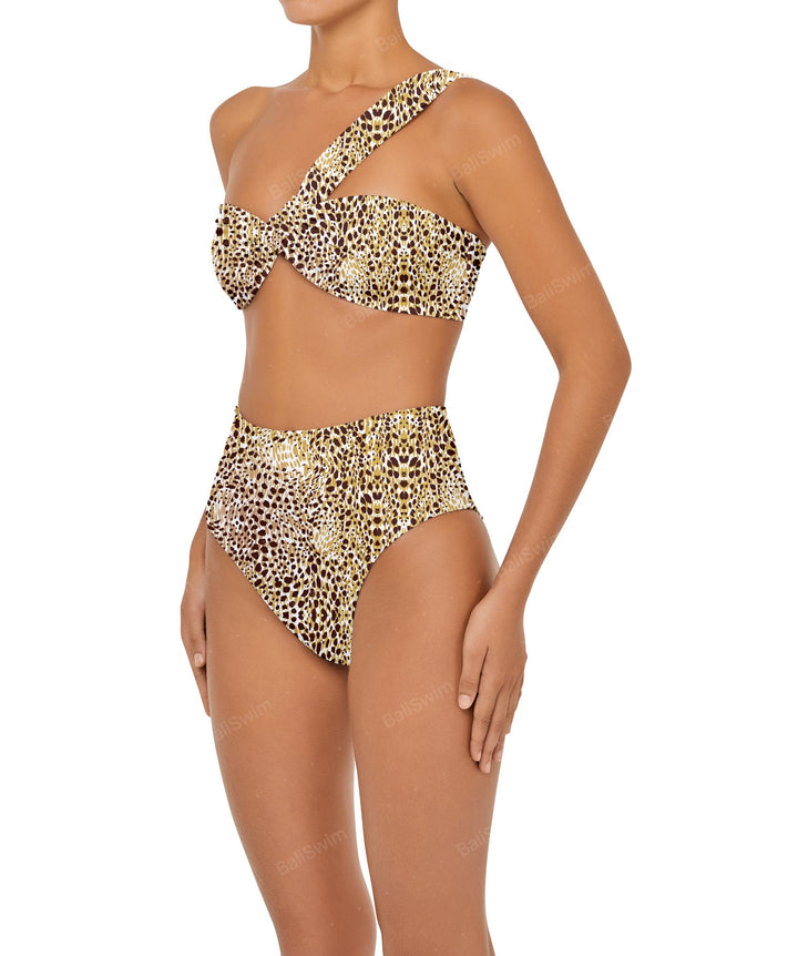 BSWS-T92 Ruched One Shoulder Bikini Top
