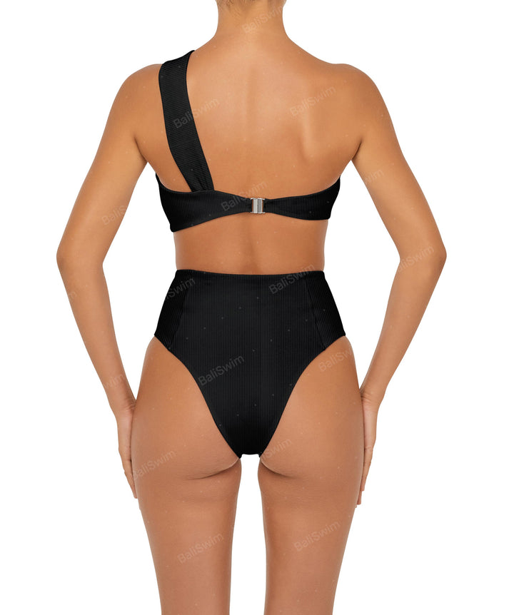 BSWS-T92 Ruched One Shoulder Bikini Top