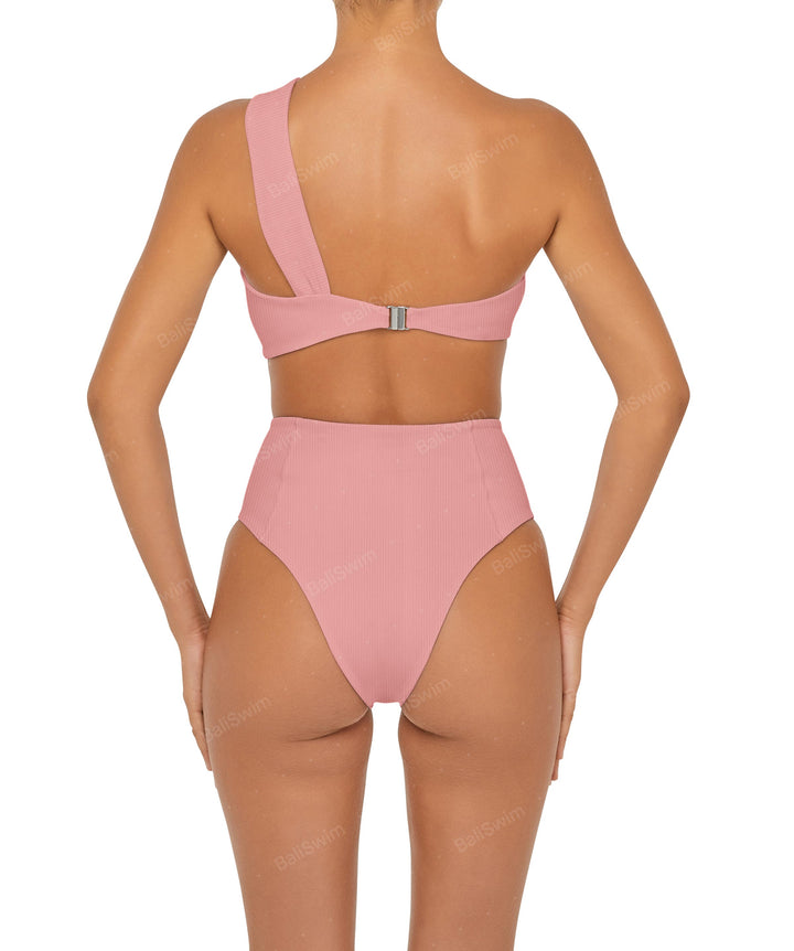 BSWS-T92 Ruched One Shoulder Bikini Top