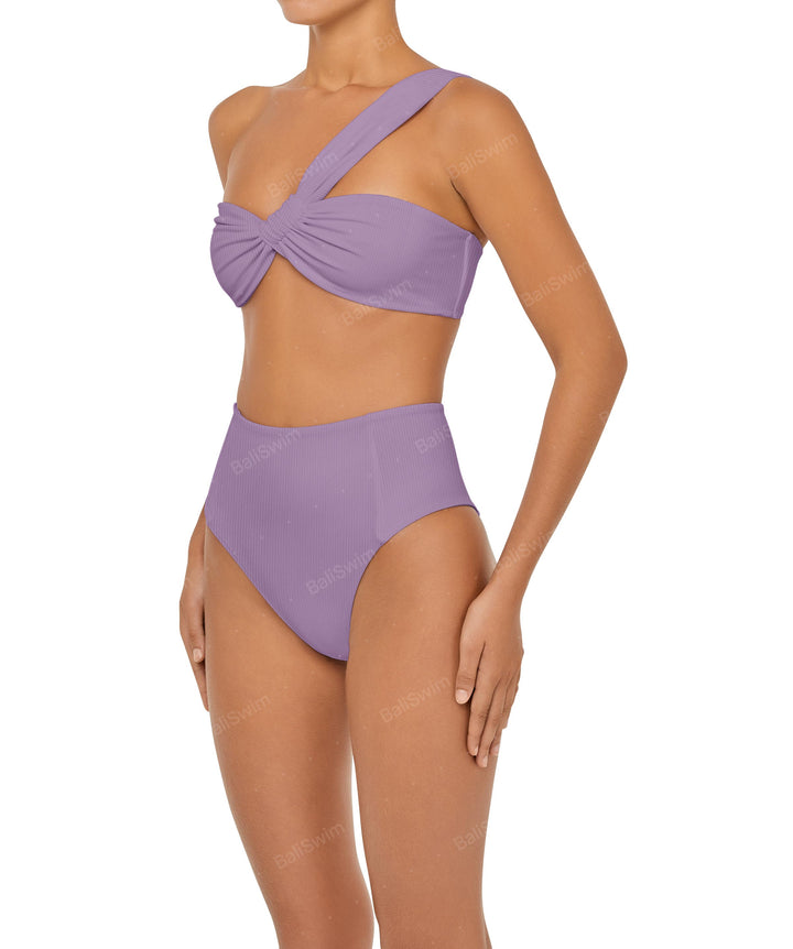 BSWS-T92 Ruched One Shoulder Bikini Top