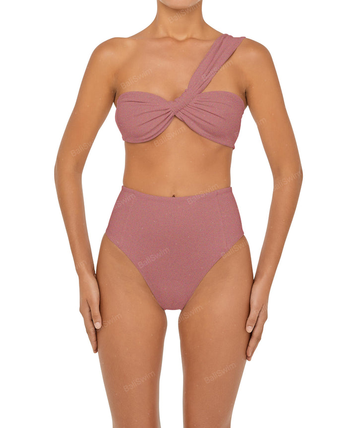 BSWS-T92 Ruched One Shoulder Bikini Top
