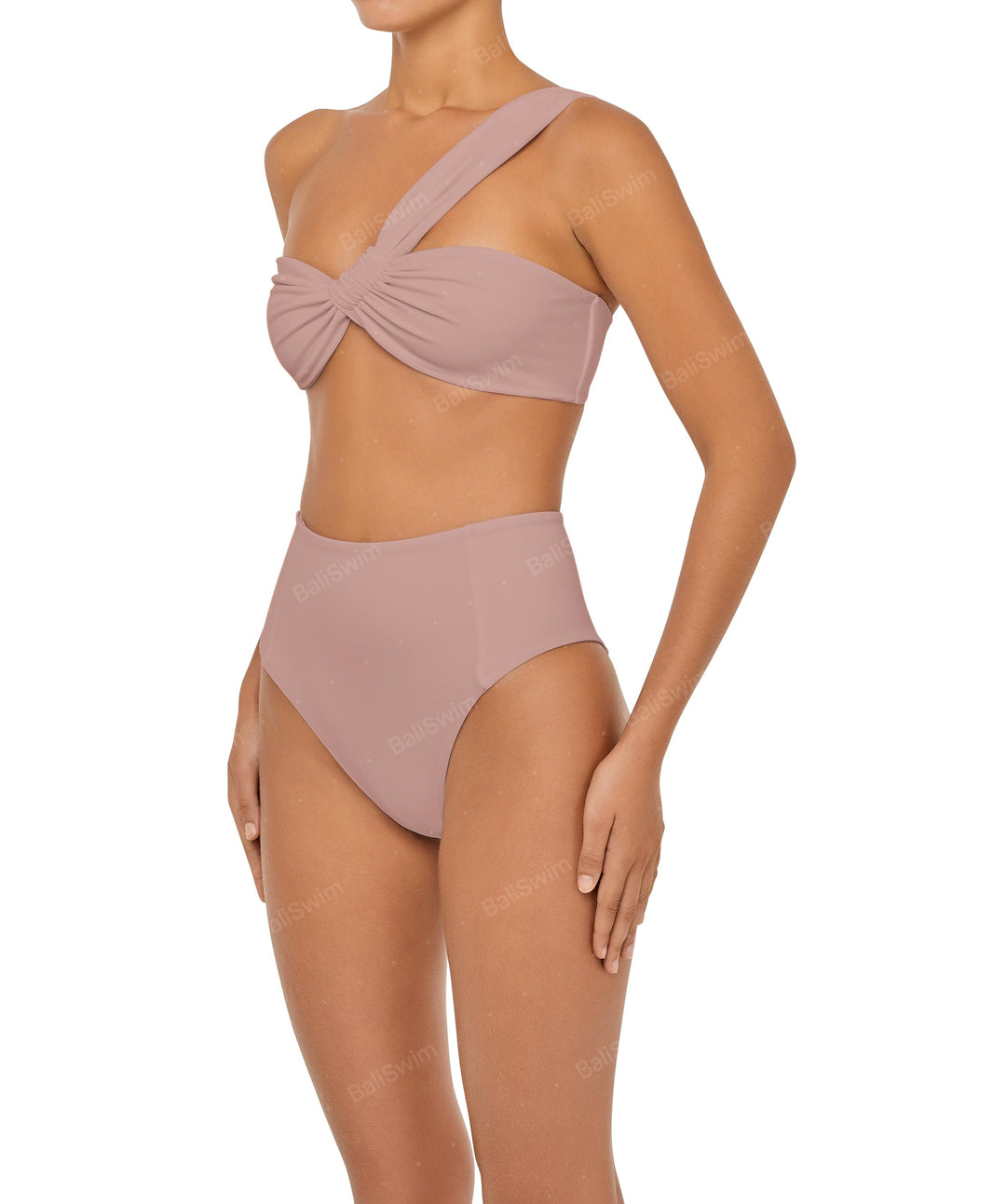 BSWS-T92 Ruched One Shoulder Bikini Top