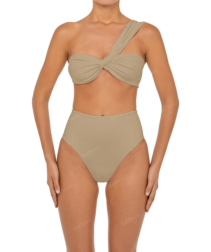 BSWS-T92 Ruched One Shoulder Bikini Top