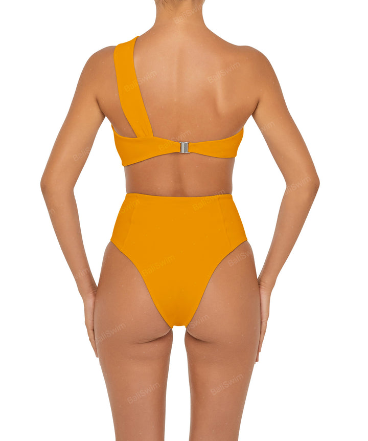 BSWS-T92 Ruched One Shoulder Bikini Top