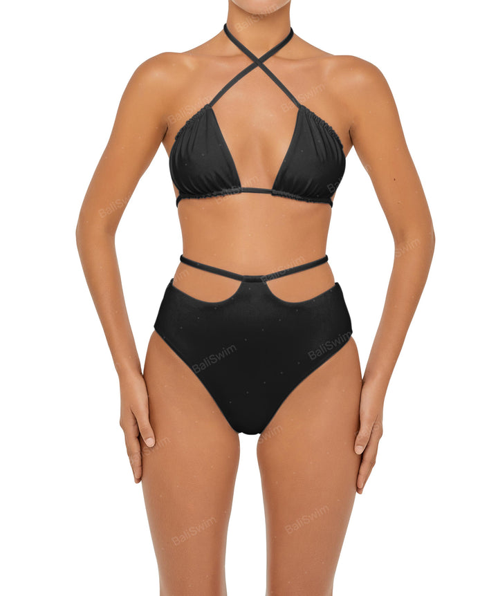 BSWS-B93 High Rise Waist Strap Bikini Bottom