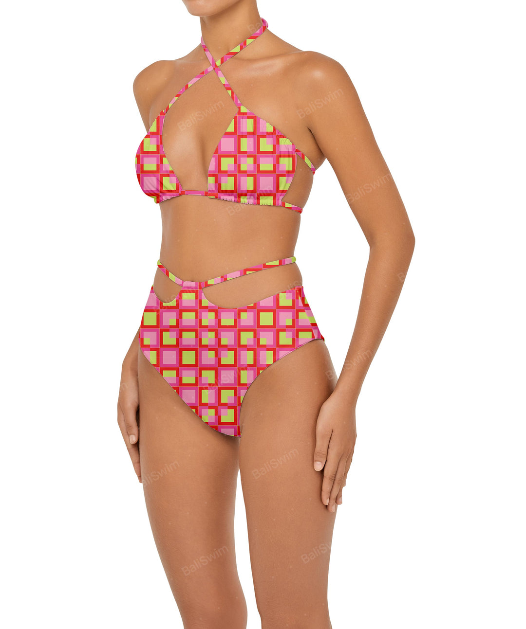 BSWS-B93 High Rise Waist Strap Bikini Bottom