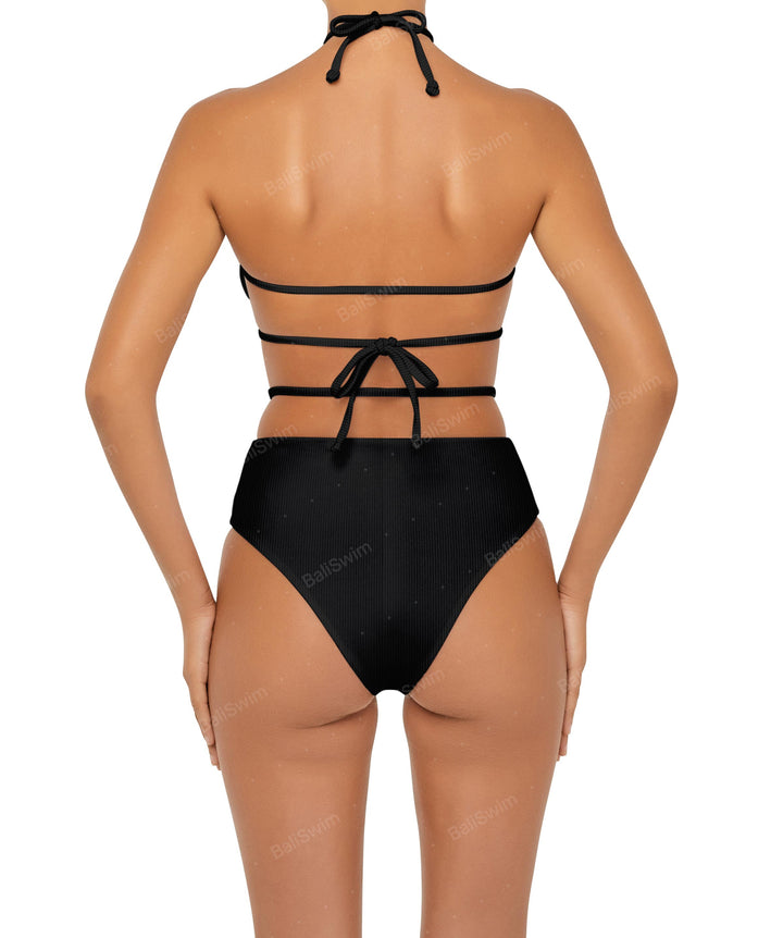 BSWS-B93 High Rise Waist Strap Bikini Bottom