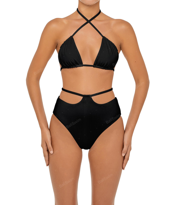 BSWS-B93 High Rise Waist Strap Bikini Bottom