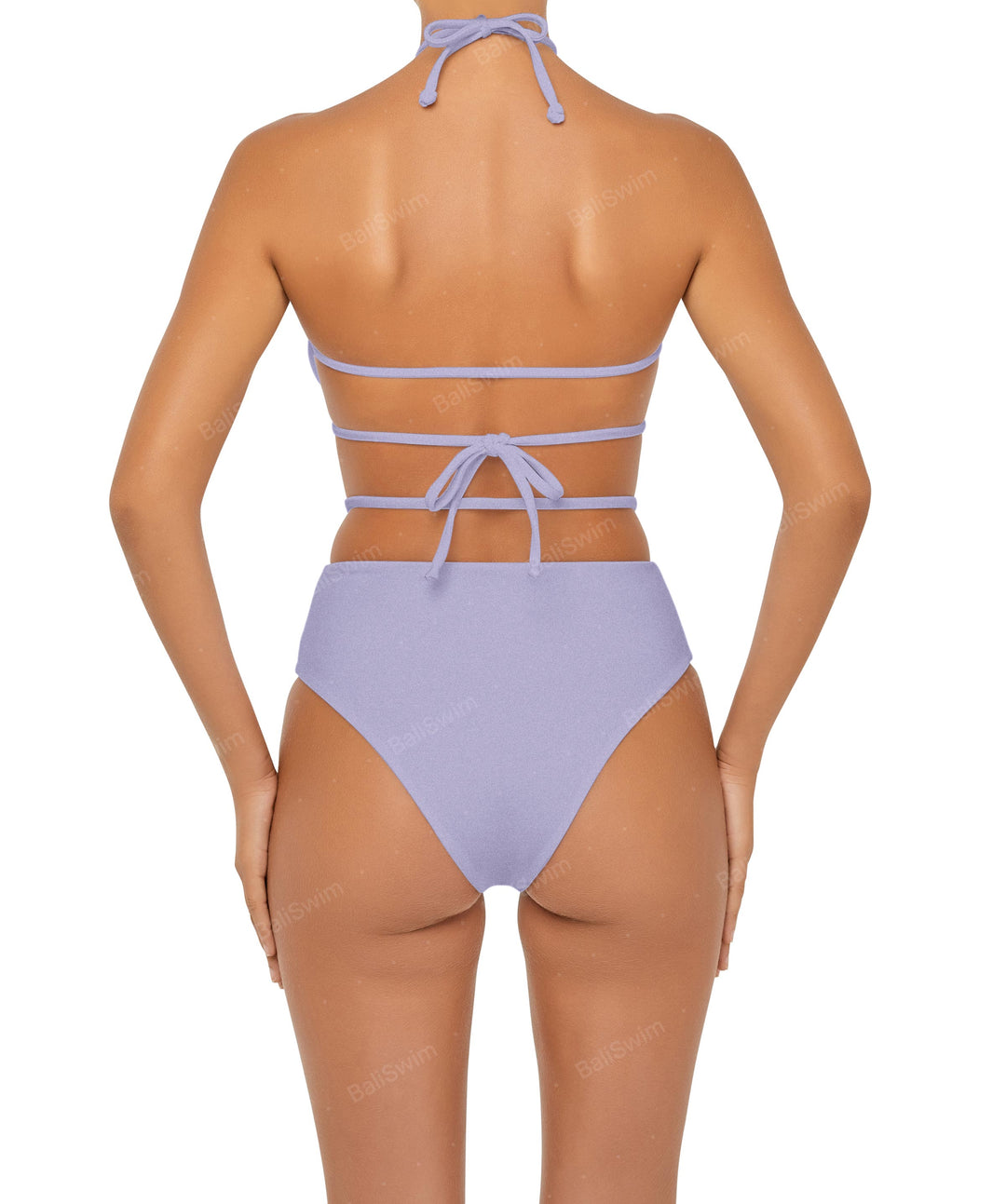 BSWS-B93 High Waisted Strap Cutout Bikini Bottom